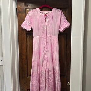 Love Shack Fancy Edie Dress Peony Pink XS